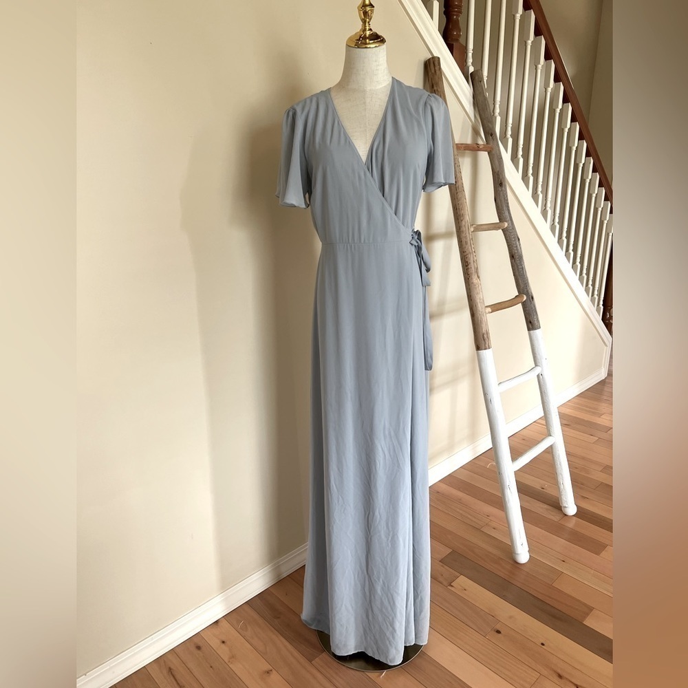 Show Me Your Mumu Baby Blue Wrap Dress